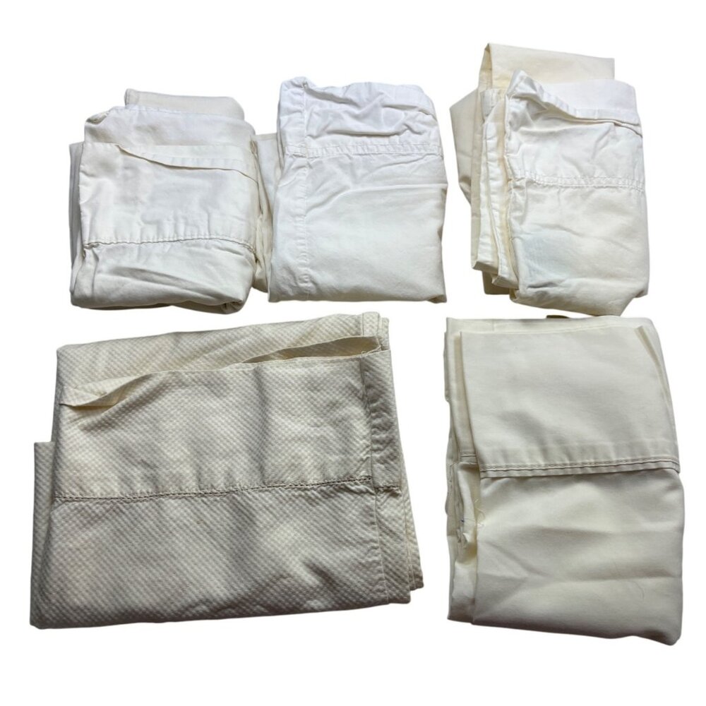 5 various Cotton White Pillowcases 91h